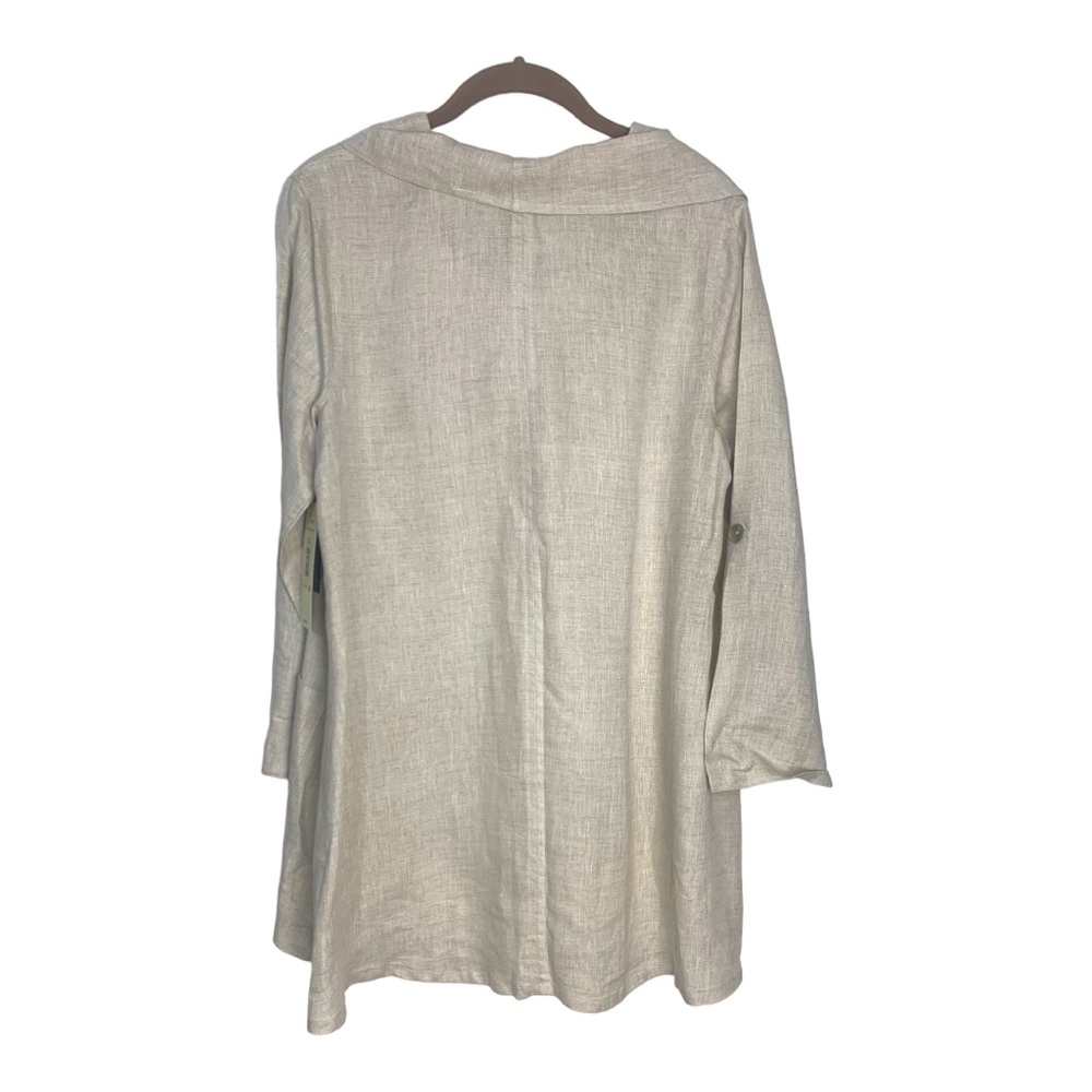 Ali Miles XS Fresh Approach Linen oversized lagenlook Cowl neck w pockets NWT - Picture 3 of 8
